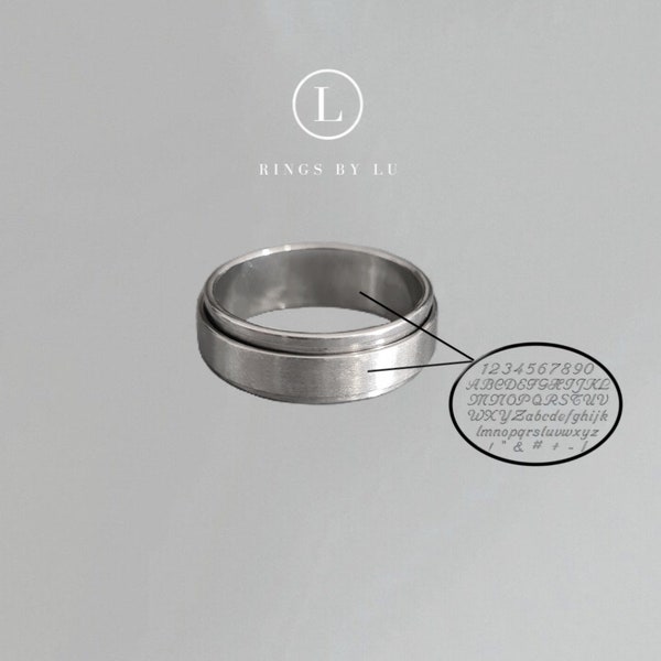 Ring gravur drehbar anxiety fidget edelstahl unisex | stainless steel engraved | wasserfest minimalistic | personalisiert | custom made