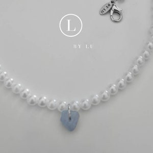 Pearl necklace with gemstone | anti tarnish | waterproof | ring | lightweight | gemstone | healing stone
