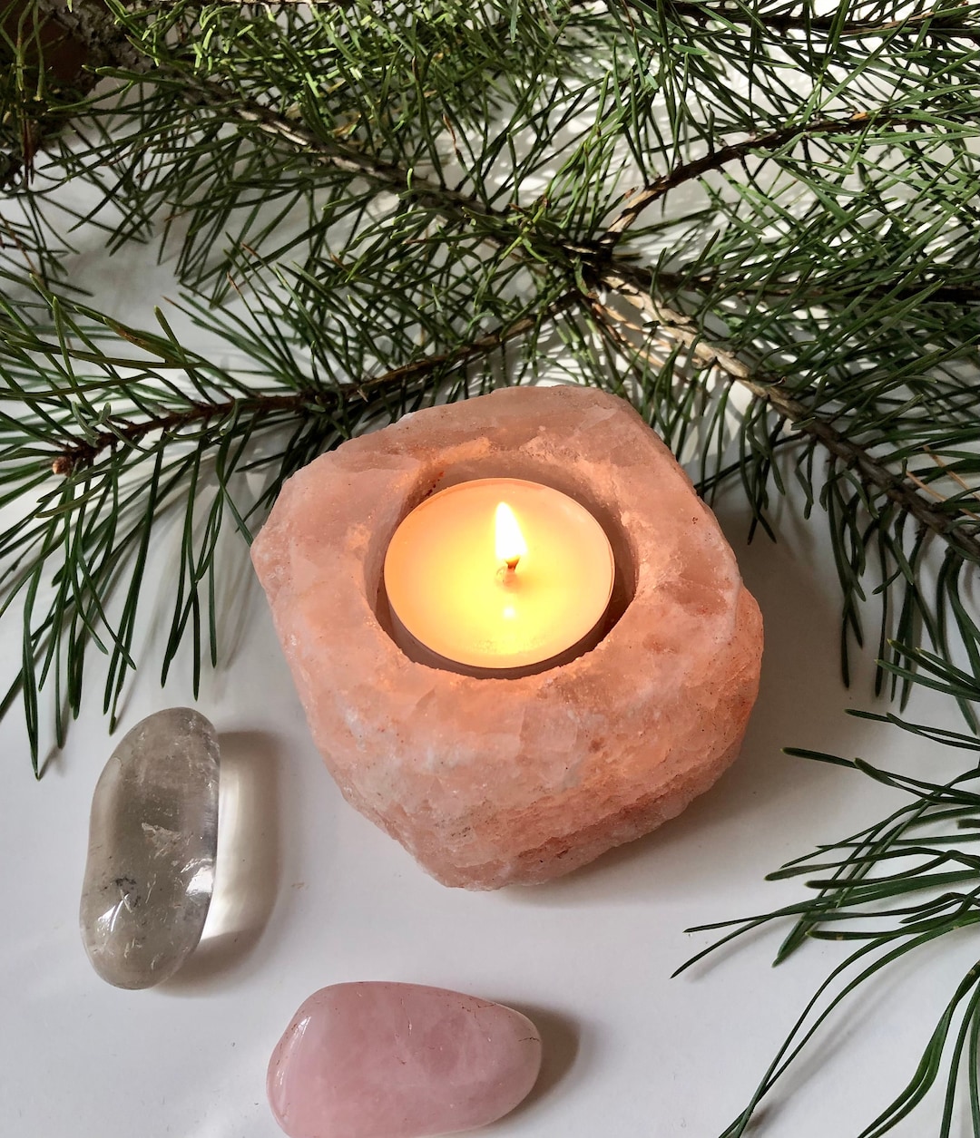 Salt Crystal Tea Light Himalayan Salt Lamp Tea Light Holder Etsy
