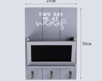 Gancho para correa de perro personalizado / Soporte para correa de perro gris / Organizador para perros / Gancho para mascotas / Colgador de correa de madera para perro / Soporte para correa personalizado / Regalo para cachorro nuevo /