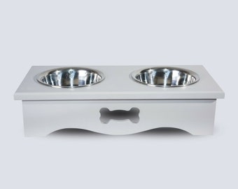 Personalized Dog Bowl Stand | Handmade Wooden Pet Feeder