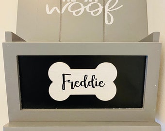 Gancio personalizzato per guinzaglio per cani / Appendi guinzaglio in legno grigio
