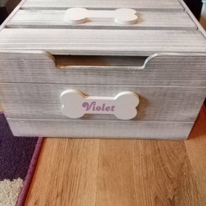 Personalised toy box with lid | Dog box | Gift box | Dog Crate | Dog treat | Gifts for dogs | Grey box | Wooden box | Hand made | Pet