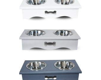 Personalized Dog Bowl Stand | Handmade Wooden Pet Feeder
