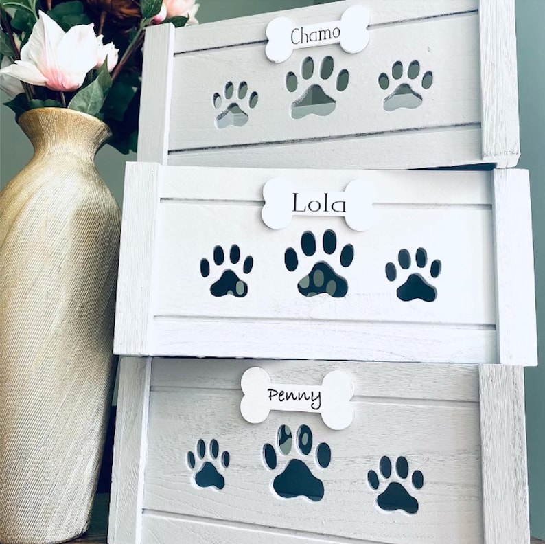 Personalised toy box | Dog box | Gift box | Dog Crate | Dog treat | Gifts for dogs | Grey box | Wooden box | Hand made | Pet hamper | Pets 