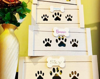 Personalised toy box | Dog box | Gift box | Dog Crate | Dog treat | Gifts for dogs | Grey box | Wooden box | Hand made | Pet hamper | Pets