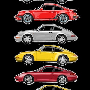 Porsche 911 The All Generations Classic Car Youth Short Sleeve T-Shirt for your CHILD