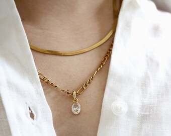&quot;Sylvie&quot; necklace / snake chain / stainless steel necklace / Valentine&#39;s Day gift idea