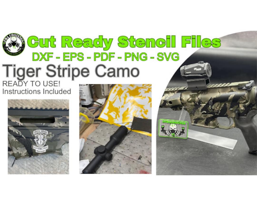 Tiger Stripe Camo Stencils, Rifle & Pistol Combo Pack