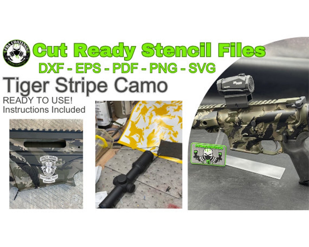 Tiger Stripe Camo Stencil File Perfect for DIY Projects, Cerakote ...