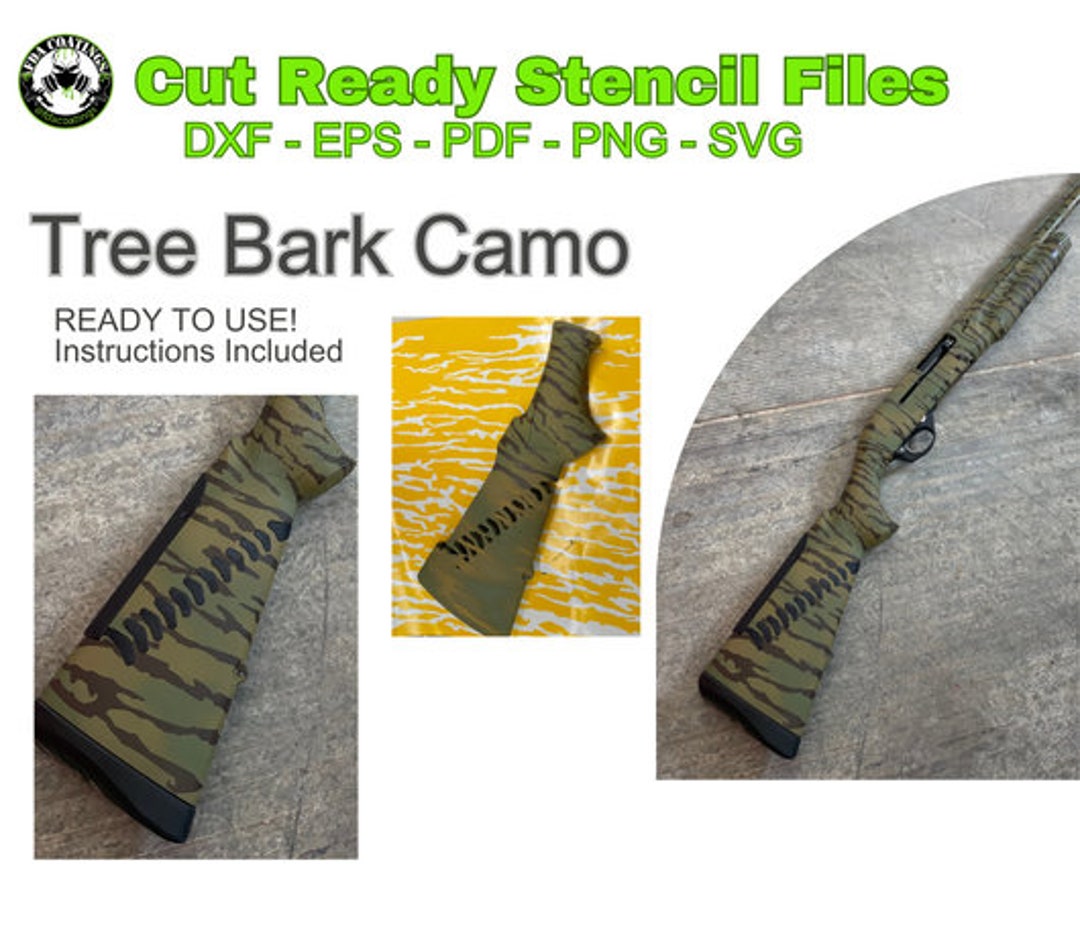 Tree Bark Camouflage Stencil Kit