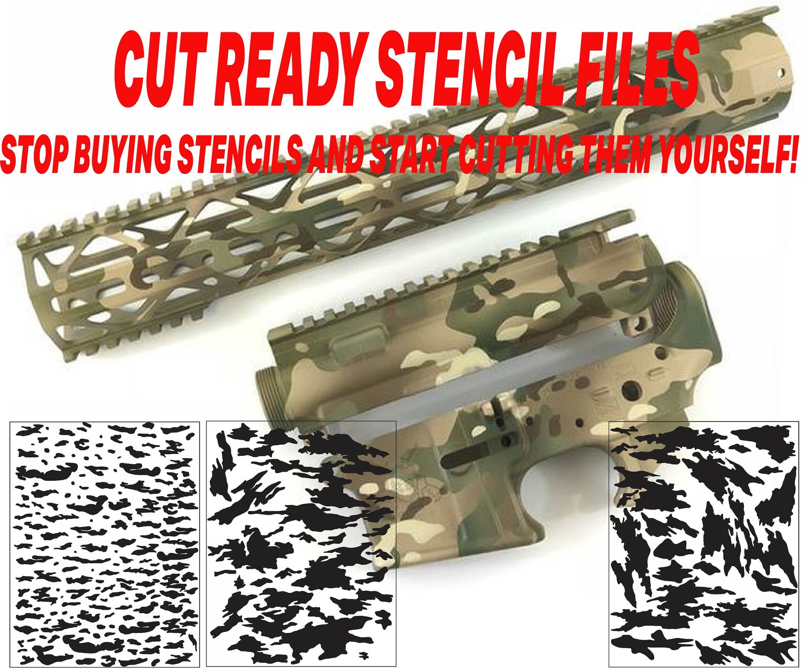 Multicam Stencil SVG DXF Camouflage Pattern Cerakote | Etsy