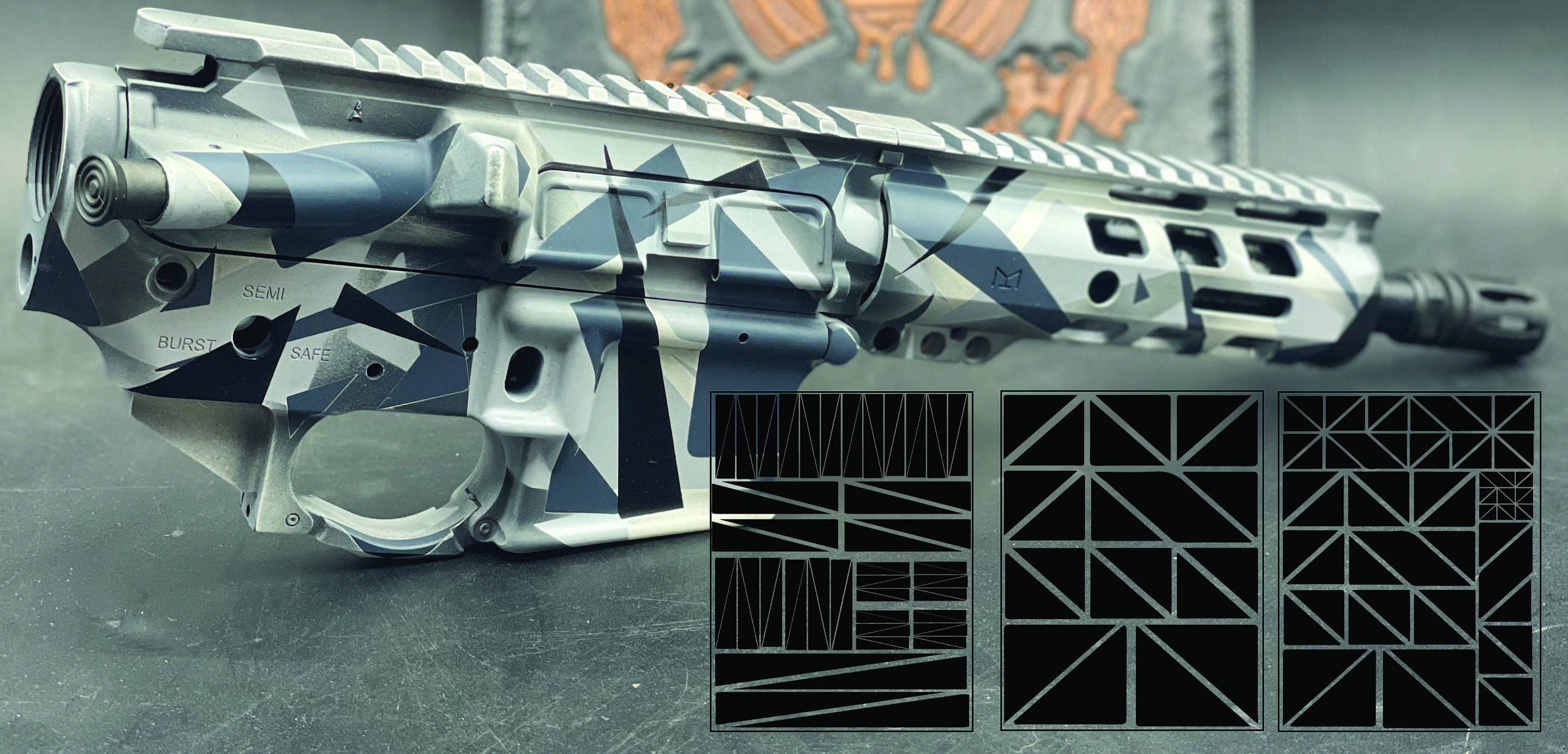 Geometric Camouflage Stencil File Perfect for DIY Projects, Cerakote