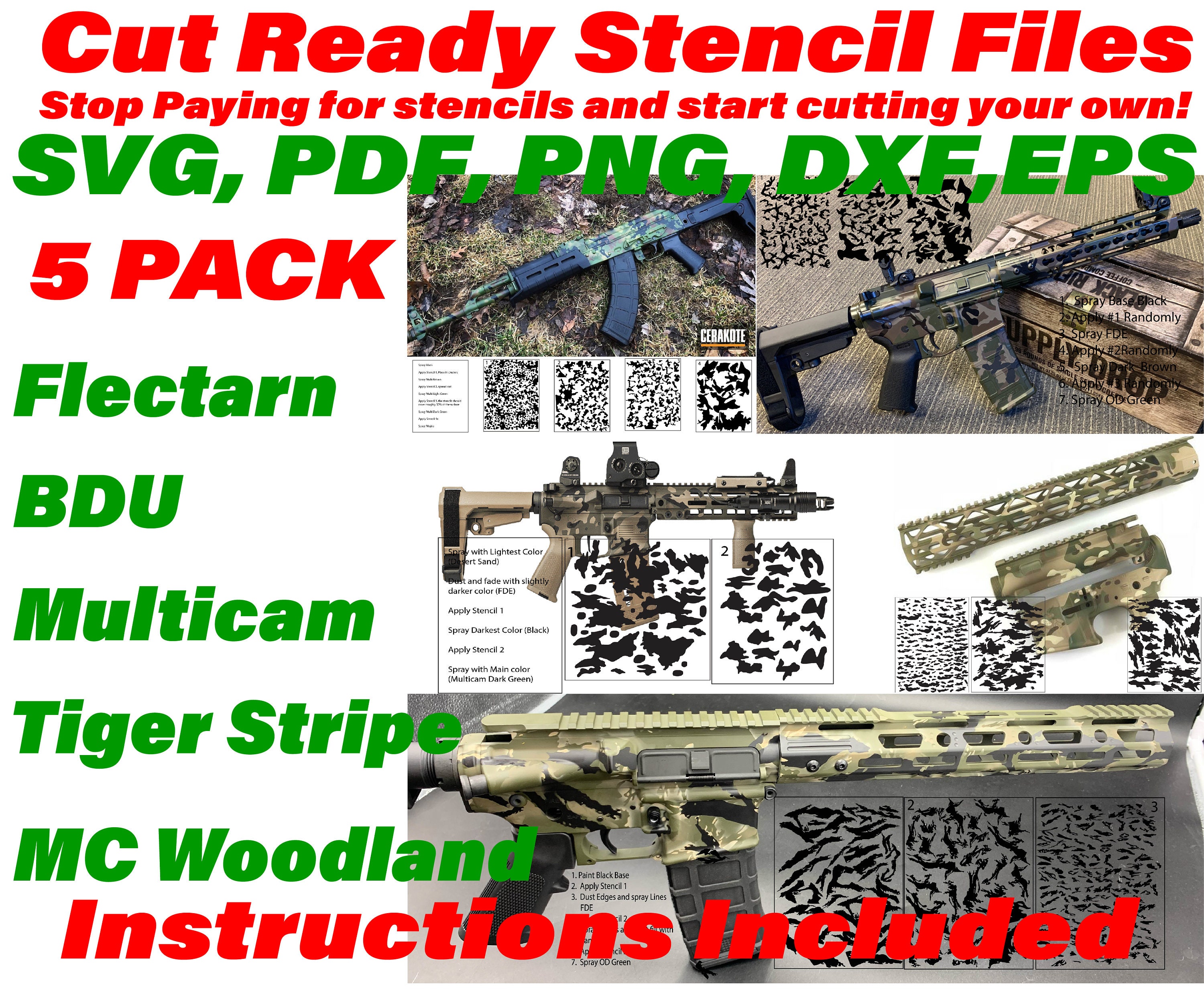 Camouflage Stencil File Mega Pack 2 Perfect for DIY Projects