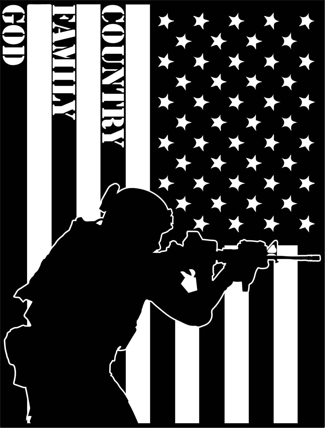 Veteran Silhouette Flag Soldier Flag Operator Svg Army Dxf Etsy