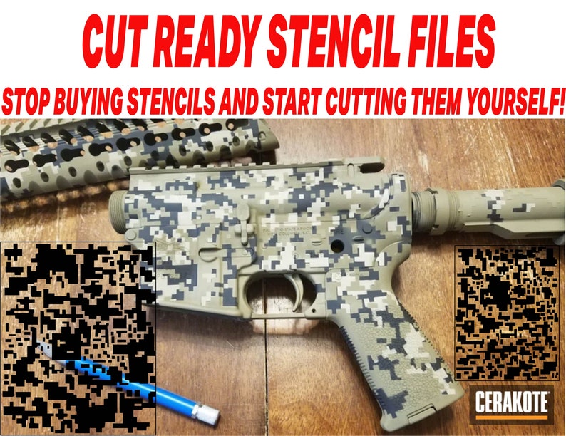 Digital Camo Stencil File Perfect for DIY Projects, Cerakote, Custom ...