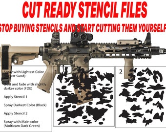 Multicam Woodland Hybrid Stencil File - Perfect for DIY Projects, Cerakote, Custom Firearms, and More!