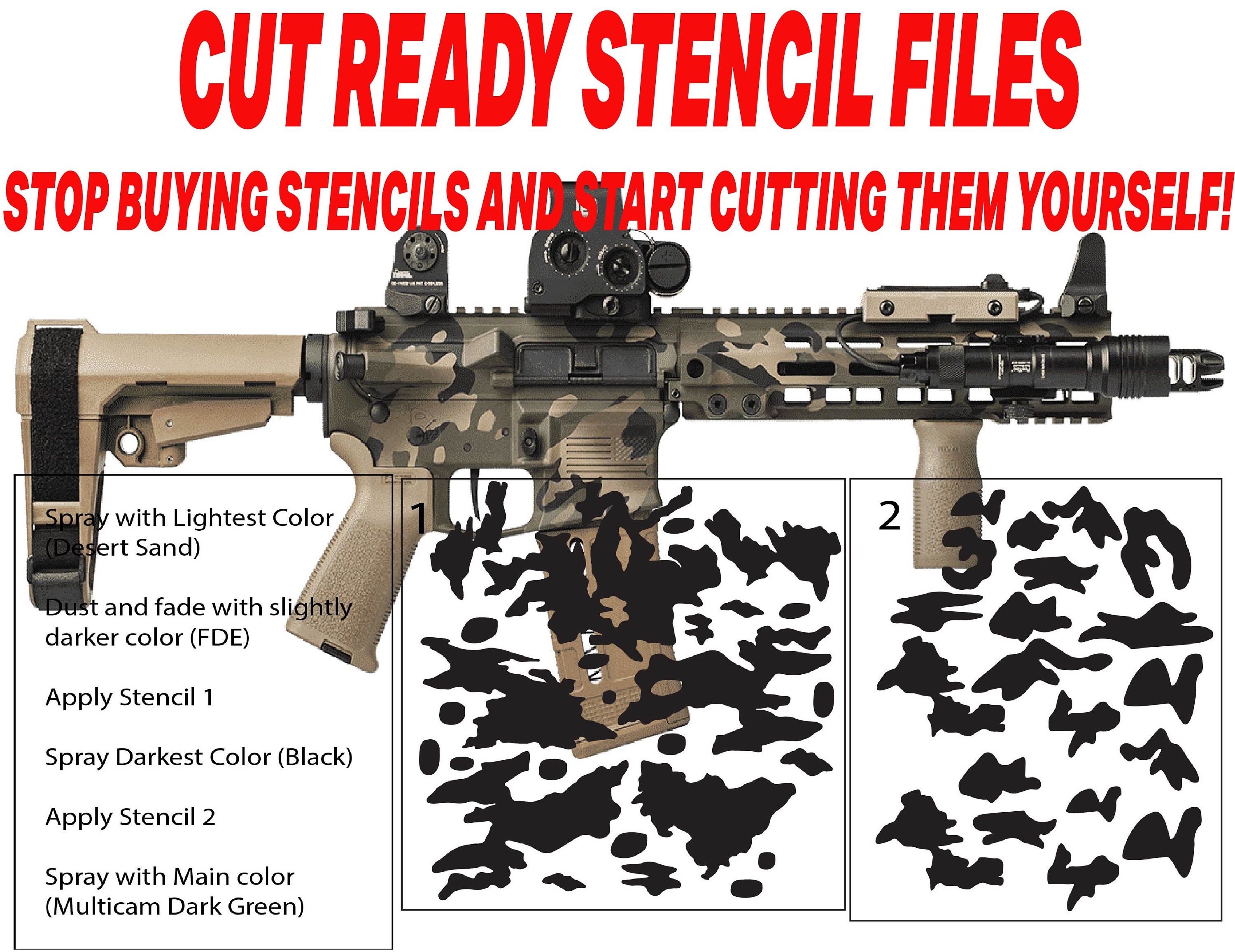 MULTICAM. Camo Stencils and Paint Kit - Camosavage