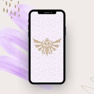 Legend of Zelda Tears of the Kingdom Phone Wallpaper, Breathe of the Wild Wallpaper, Instant Download Phone Wallpaper, Lavendel Gold Art