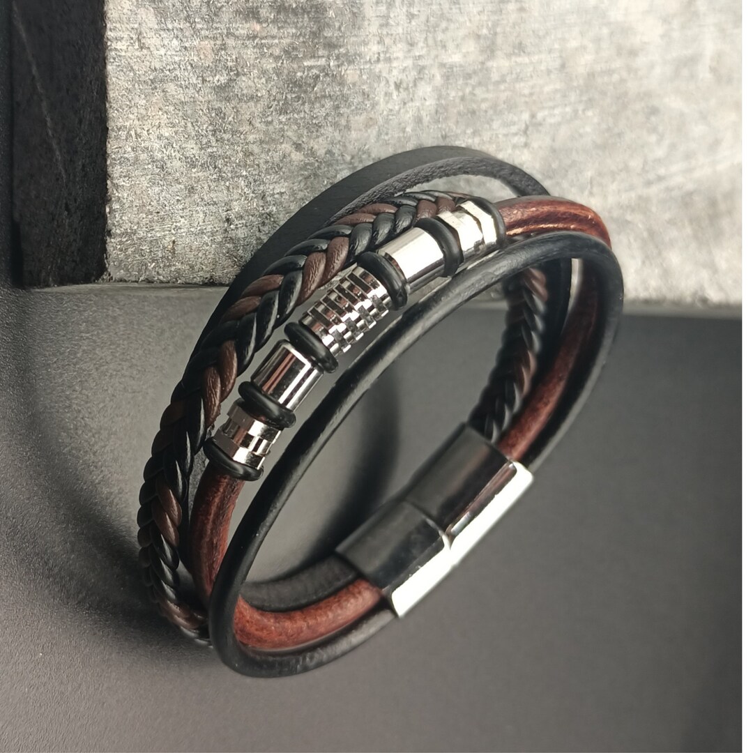Personalized Men's Bracelet, Men's Bracelet, Men's Leather Bracelet