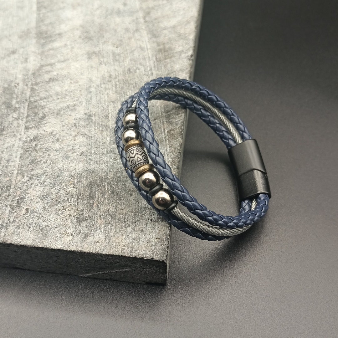 Personalized Men's Bracelet, Men's Bracelet, Men's Leather Bracelet