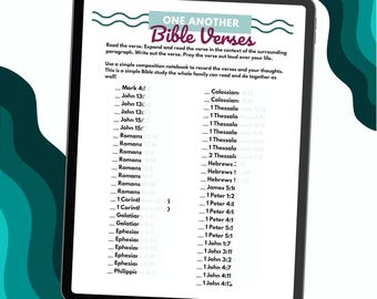 One Another Bible Verses Journaling Guide | Devotional, Faith, Scripture Writing, Write the Word, One Another, Bible Study, Printable
