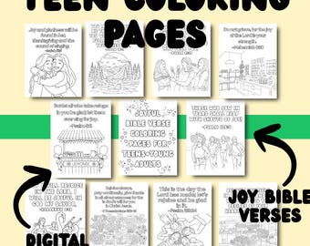 Joyful Bible Verse Coloring Pages for Teens and Young Adults Christian Printable Scripture Coloring Sheets Sunday School  Youth Group