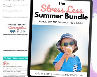 The Stress Less Summer Bundle Printable for Moms Summer Planner Goals Planner Bible Study