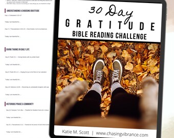30 Day Gratitude Bible Reading Plan Printable | November Thanksgiving Scripture Challenge | Christian Women Devotional | Digital Download