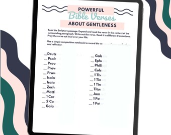 Gentleness Scripture Writing Plan | Fruit of the Spirit, Devotional, Scripture journaling, Write the Word, Gentleness Bible Study