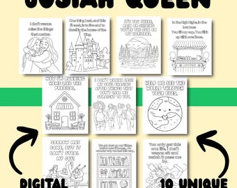 Josiah Queen Coloring Pages | Christian Teen Activity Printable, Youth Group Craft, Sunday School Worksheet, Bible Journaling for Tweens