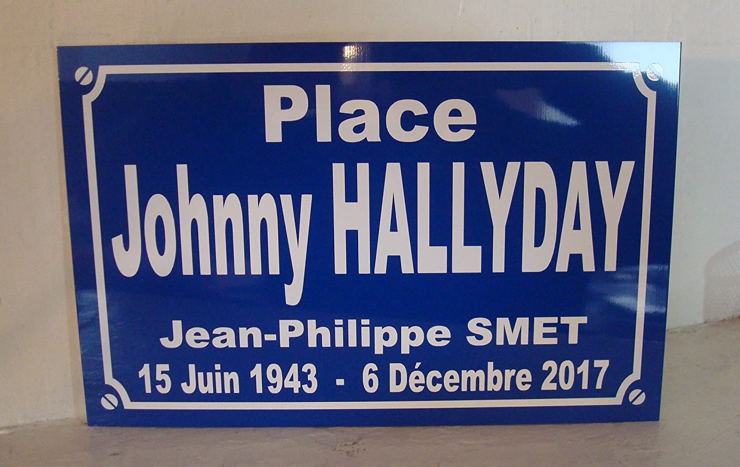 Johnny Hallyday Plaque de Rue Place Johnny Création Collector