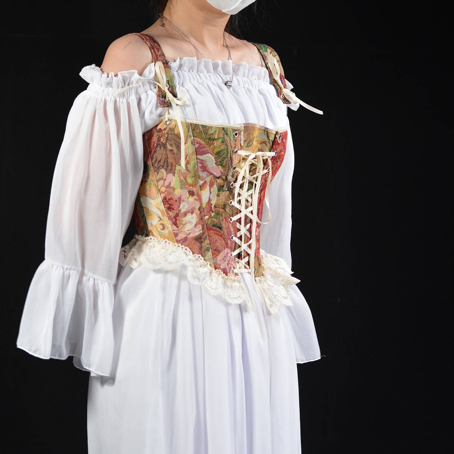 Floral Lace Corset Top/ Renaissance Overbust Corset/ Corset Etsy