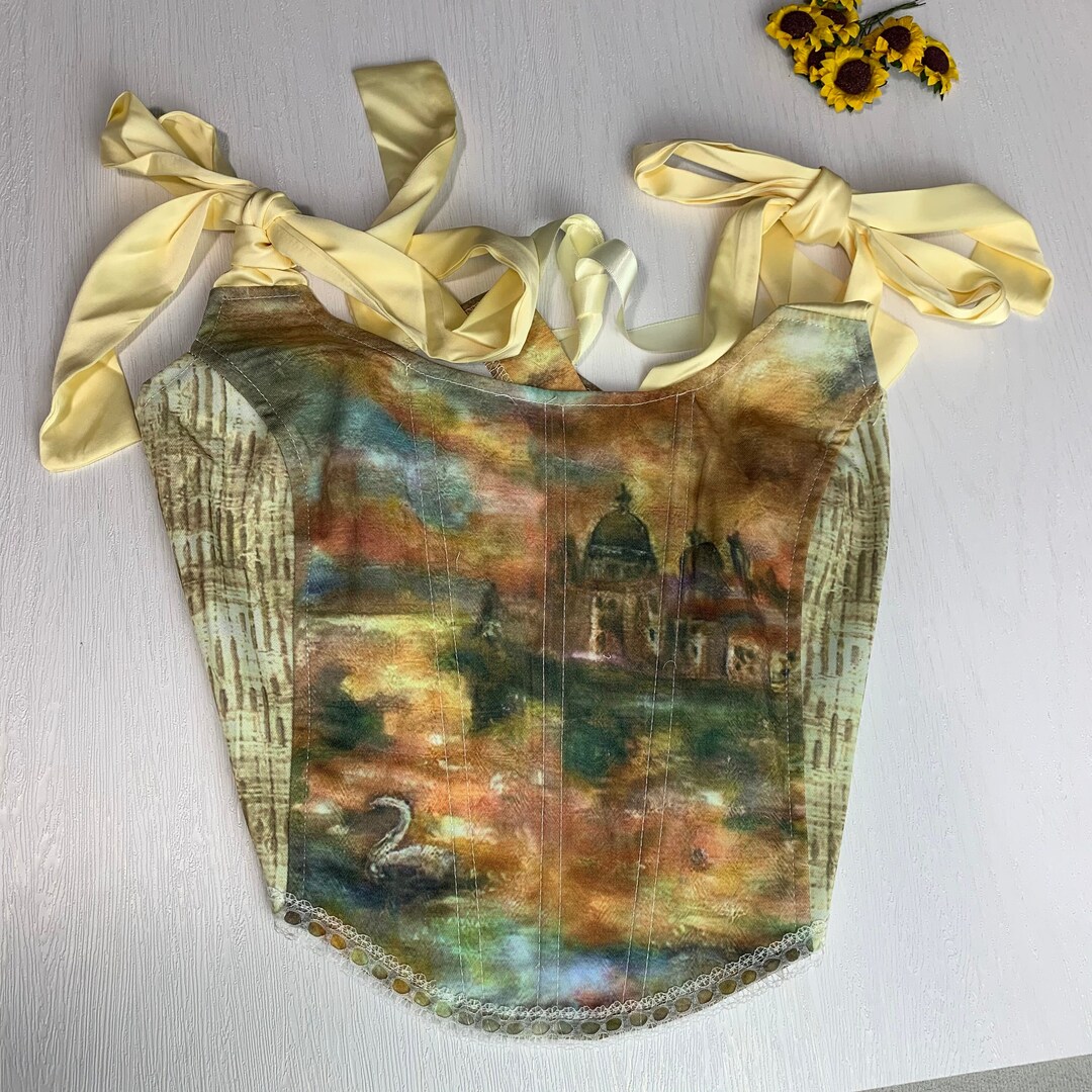 Yellow Corset Top Womens Corset Top Pattern Milkmaid Corset Etsy