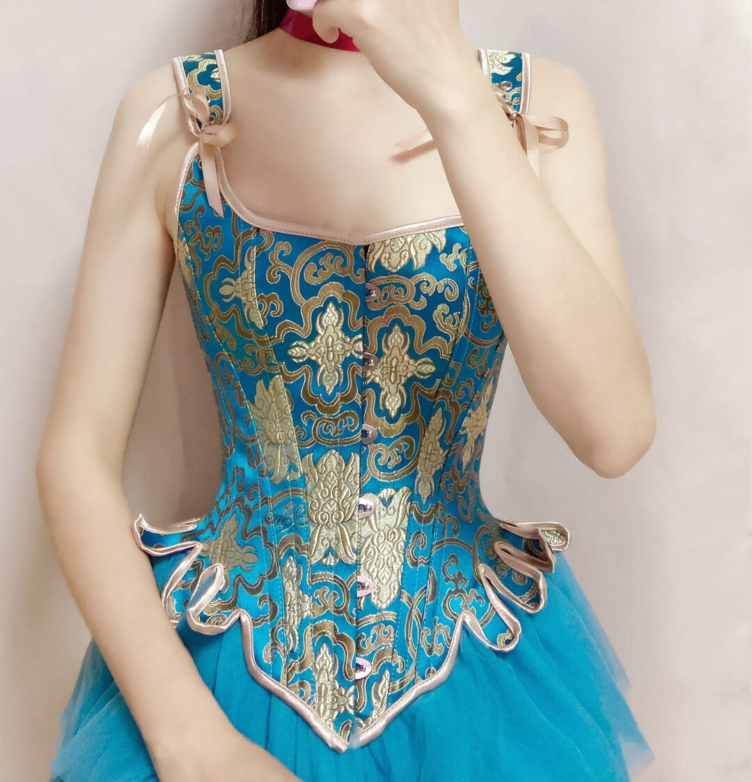 Medieval Corset Top/ Renaissance Overbust Corset/ Blue Corset Etsy Australia