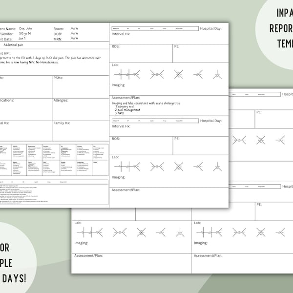 Nursing Rounding Note Layout Nursing Rounds Template - Etsy
