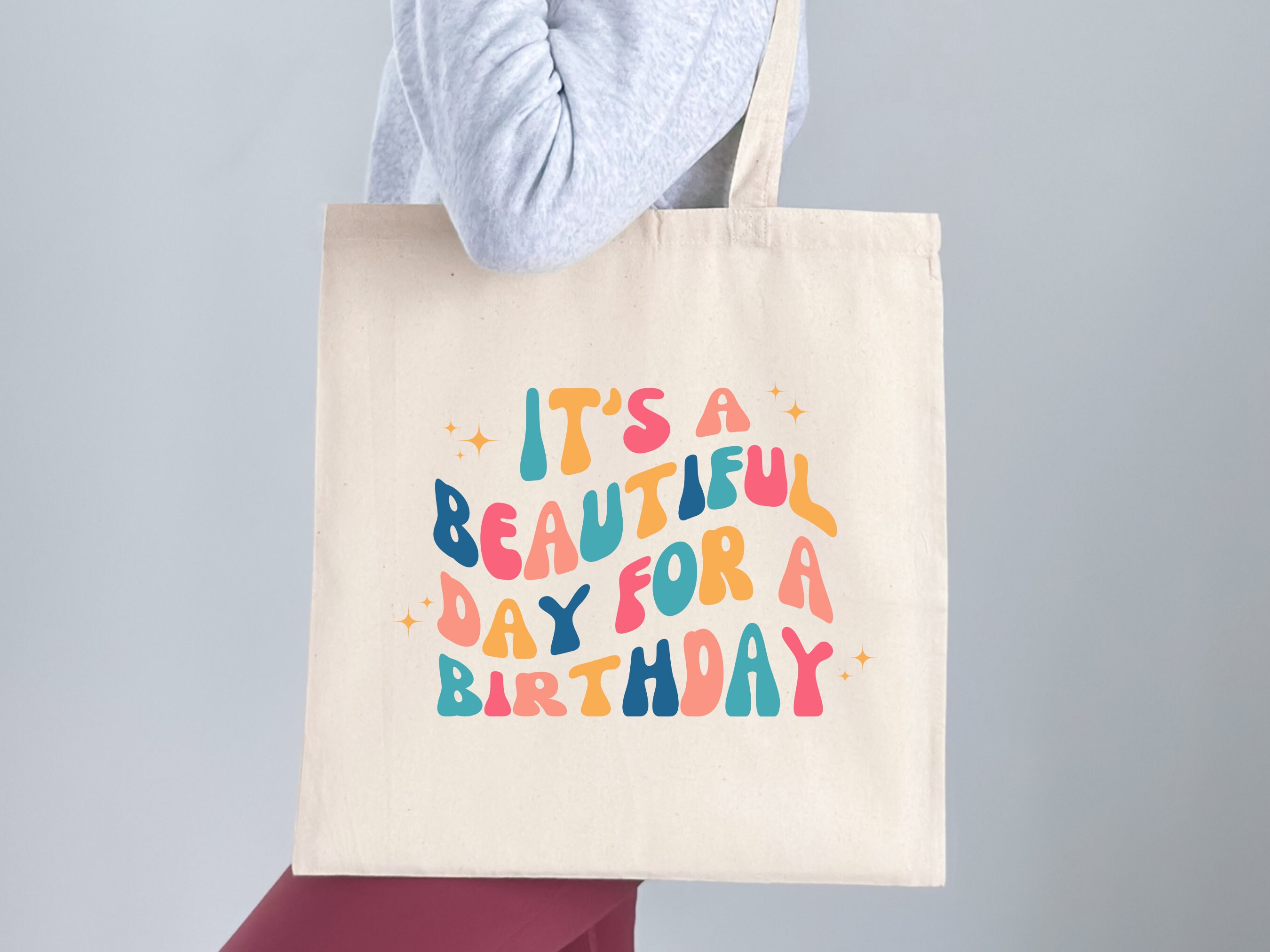 It's a Beautiful Day for a Birthday Canvas Tote Bag 