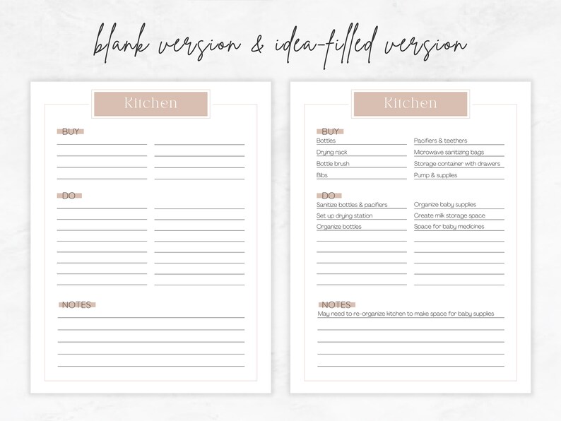 Nesting Checklist Pregnancy Checklist to Do List for New Baby Pregnancy Journal New Mom Gift ...