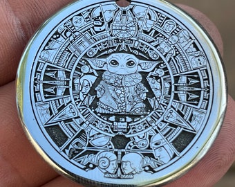 Baby Yoda Aztec Pendant