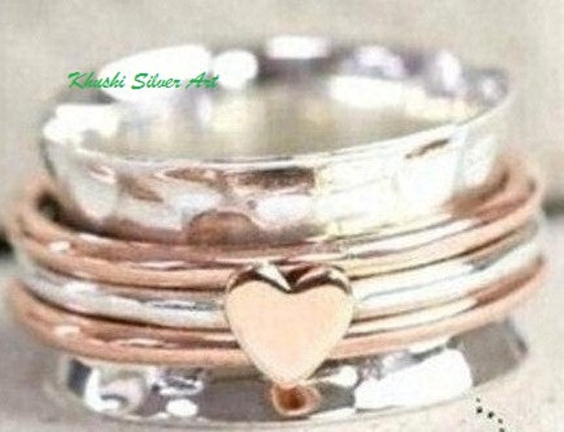 Heart Spinner Seattle Mall Ring Sterling Meditation Silver Max 65% OFF Spinning He