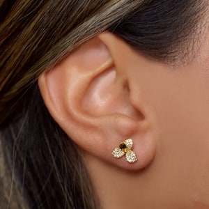 Magnolia Flower Earrings,Sterling Silver, Dainty, Delicate, Gift for her, Bridemaids, Zirconia Earrings, Flower Earrings, Flower Jewelry