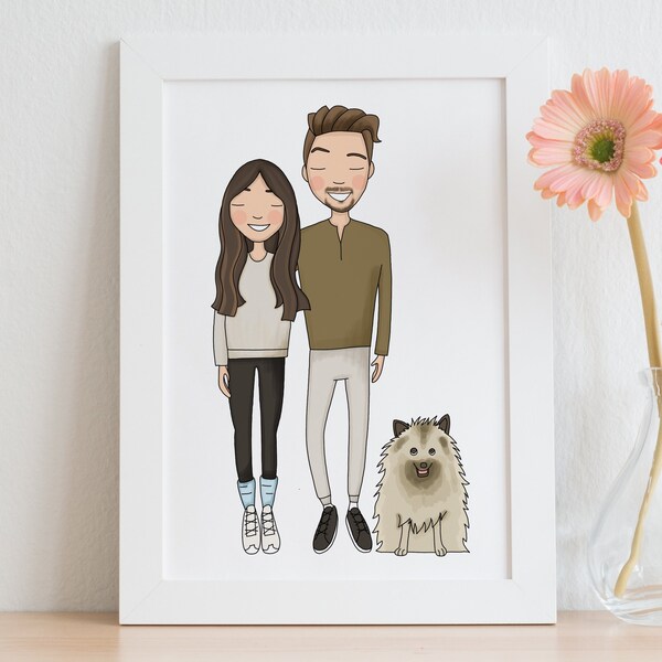 Custom couple portrait, couple illustration, Custom portrait, family portrait, cartoon portrait, family illustration, personalized portrait