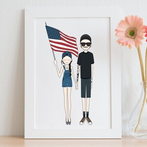 Couple portrait, Custom portrait, Personalized Portrait, Couple illustration, Gift for her, gift for him, Anniversary Gift, Engagement Gift