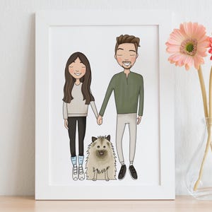 Custom Couple Portrait Illustration, Portrait From Photo, Birthday Gift For Him, Personalized Boyfriend Gift, Cartoon Portrait, gift for him