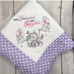Personalized Embroidered Baby Quilt: Cotton Heirloom Keepsake