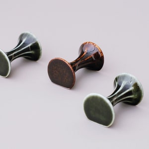 Aesthetic Mini Dumbbell Ceramic Chopsticks Rest and Holder, Handmade Cute Barbell Ornament