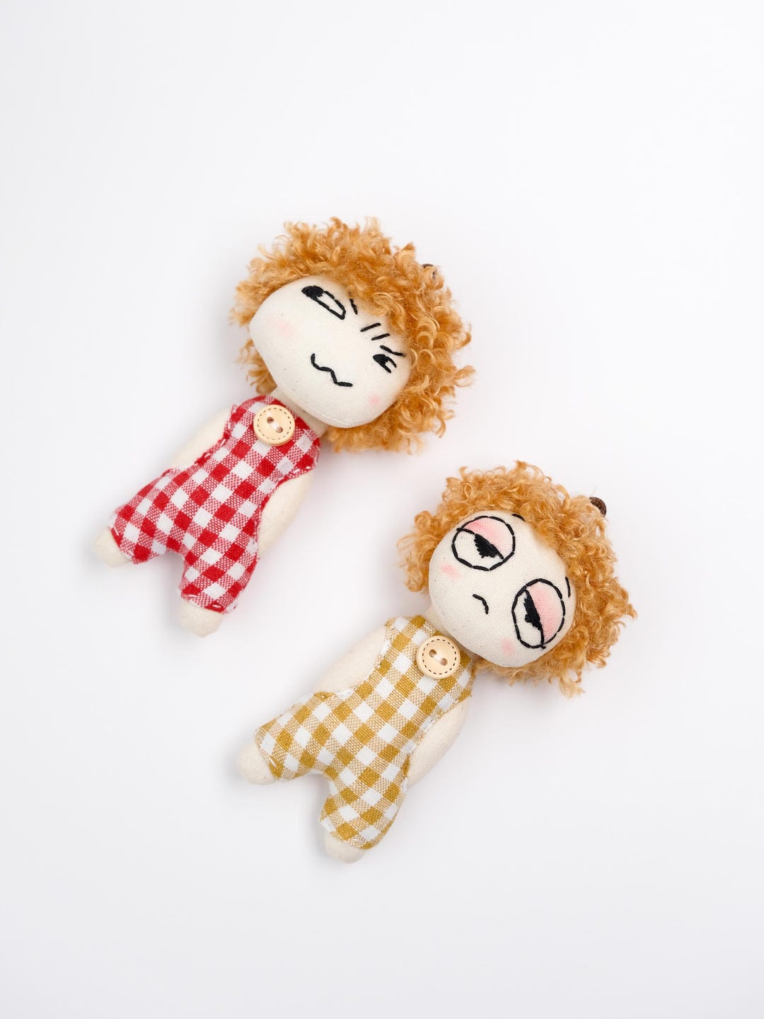 Boy Ragdoll Expressive Boy Rag Doll With Hand Embroidered Face: Unique Keychain ...
