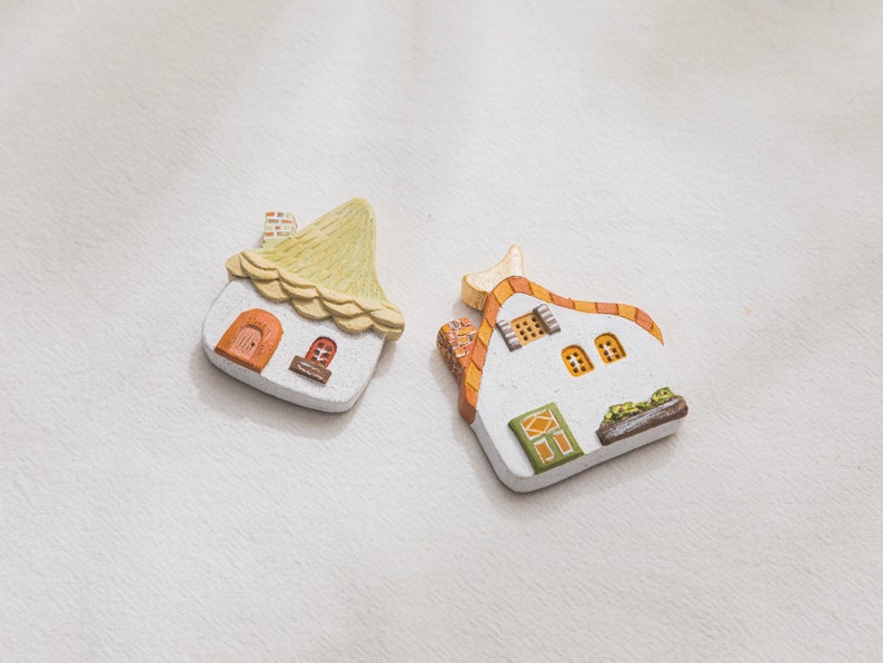 Whimsical Handmade Village Fridge Magnets Original Designs for Cute & Healing Kitchen Decor image 6