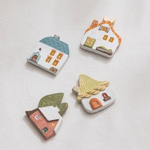 Whimsical Handmade Village Fridge Magnets Original Designs for Cute & Healing Kitchen Decor image 10