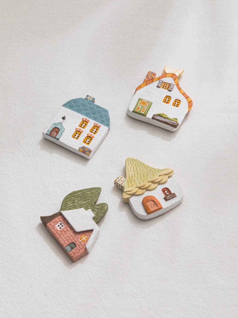 Whimsical Handmade Village Fridge Magnets Original Designs for Cute & Healing Kitchen Decor image 10